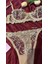 Nude Bej Ten Rengi Dantelli Brode Fantazii Seksii Iç Çamaşır Takımı Bralette (Balenli Sütyen &tanga) 2