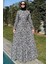 Leopar Desenli Elbise Siyah 1