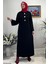 Banu Broşlu Triko Elbise Siyah 5