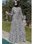 Leopar Desenli Elbise Siyah 5