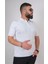 Triko Dokuma Yarım Fermuarlı Yakalı T-Shirt - Beyaz 1