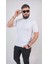 Triko Dokuma Yakalı T-Shirt - Beyaz 1