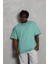 Oversize Düz Bisiklet Yaka T-Shirt - Mint Yeşili 1