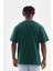Oversize Düz Bisiklet Yaka T-Shirt - Koyu Yeşili 4