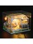 Kendin Yap Minyatür Kedi Temalı Kafe – LED Işıklı Ahşap Maket Ev | Kendin Yap DIY Hobi Seti | Tozluk Korumalı El Yapımı 3D Puzzle 3