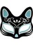 Siyah Renk Süet Kaplama Üzeri Gümüş Mavi Simli Kedi Maskesi 17 x 14 cm (4172) 1