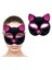 Siyah Renk Fuşya Simli Süet Kaplama Kedi Maskesi 18 x 14 cm (4172) 2
