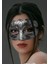 Maskeli Balo Antik Gri Gümüş Eskitilmiş Maske Balo Venedik (4172) 4