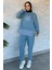 Kadın Tesettür Gömlek Garnili Nakışlı Sweat Pantolon Ikili Takım 1