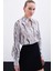 Kol Aksesuarlı Desenli Bluz - Siyah 5