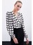 Desenli Crop Bluz - Ekru 5