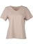 Oversize V Yaka Kadın T-Shirt - Minimalist Stil 1