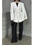 Kadın Oversize Blazer Ceket Kuşaklı Omuz Detaylı 4