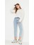 Mavi Kar Yıkama Mom Jeans Likralı Yüksek Bel Pantolon Ekstra Rahat 1