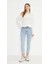 Mavi Kar Yıkama Mom Jeans Likralı Yüksek Bel Pantolon Ekstra Rahat 3