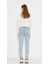 Mavi Kar Yıkama Mom Jeans Likralı Yüksek Bel Pantolon Ekstra Rahat 5