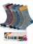 6'lı Penye Pamuklu Yıkanmış Topuk Burun Destekli Kaliteli Renkli Erkek Çorabı 6017 1