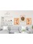 Ahşap Çerçeveli 3 Lü Soyut Tablo Home Ev Dekor 15x21 Ahşap Renk 1