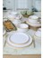 Mat Beyaz Gold Fileli Stackable Yemek / Kahvaltı Takımı 20 Parça 4 Kişilik 6