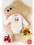 Unisex Bebek %100 Organik Pamuklu Aylık Baskılı 0-1 Yaş Uzun Kollu 12LI Bebek Body Zıbın Hediye Seti 5