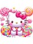 Sanrio Numaralarla Yağlı Boya Hello Kitty Boyama Yetişkinler Için El Boyaması Kiti Ev Için Karikatür Şeker Duvar Dekoru Renk: DSN-8179-ZD / Boyut (Cm): 30X30CM Çerçeve Yok (Yurt Dışından) 1