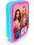 Kids Pembe Neon Mercan Fashion Girl Desenli Çift Katlı Kalem Çanta 11141 3