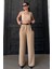 Bej Çift Pileli Kemerli Pantolon MG2330 1