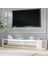 T008 Arya Işıklı Tv Sehpası Set, Efes Mermer/Beyaz 3