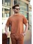 Kahverengi Basic Erkek Şort T-Shirt Takımı E7309 4
