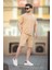 Bej Basic Erkek Şort T-Shirt Takımı E7309 1