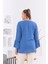 Kol Detaylı Büyük Beden Kırinkıl Indigo Bluz 5
