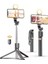 LED Selfie 360° Döndürülebilir Başlık 3 Farklı Renk ve Dim Ayarlı Selfie Çubuğu Tripod -K8- 2
