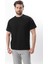 Siyah Bisiklet Yaka Çoban Dikişli Overfit Erkek T-Shirt E7103 3