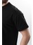 Siyah Bisiklet Yaka Çoban Dikişli Overfit Erkek T-Shirt E7103 4