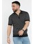 Erkek Polo Yaka Çizgi Desenli Yarım Fermuarlı Triko Tişört P-00015209 2