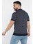 Erkek Polo Yaka Çizgi Desenli Yarım Fermuarlı Triko Tişört P-00015209 3
