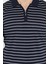 Erkek Polo Yaka Çizgi Desenli Yarım Fermuarlı Triko Tişört P-00015209 4