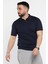 Erkek Polo Yaka Kendinden Çizgi Desenli Triko Tişört P-00015202 2
