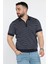 Erkek Polo Yaka Çizgi Desenli Yarım Fermuarlı Triko Tişört P-00015209 2