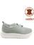Kadın Su Yeşili Lastik Bağcıklı Comfort Hakiki Deri Sneaker 1