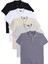 Erkek 5'li Paket Siyah-K.gri-Beyaz-Gri-Ekru Slim Fit Dar Kesim Pamuklu Düz Pike Polo Yaka Tişört 1