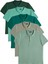 Erkek 5'li Paket Haki-Su Yeşili-Koyu Yeşil-Yeşil-Çağla Slim Fit Pamuklu Düz Pike Polo Yaka Tişört 1