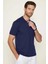 Erkek 5'li Paket Lacivert-Taş-Kahverengi-Gri-Haki Slim Fit Pamuklu Düz Pike Polo Yaka Tişört 3