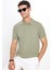 Erkek 5'li Paket Haki-Su Yeşili-Koyu Yeşil-Yeşil-Çağla Slim Fit Pamuklu Düz Pike Polo Yaka Tişört 5