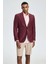 Saf Keten Bordo Yazlık Blazer Ceket 3