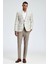 Ipek-Yün Karışım Ekose Desenli Krem Rengi Blazer Ceket 3