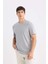 New Regular Fit Bisiklet Yaka Kısa Kollu Tişört Navy 3