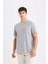 New Regular Fit Bisiklet Yaka Kısa Kollu Tişört Navy 4