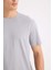 New Regular Fit Bisiklet Yaka Kısa Kollu Tişört Navy 5