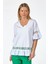 Oversize V Yaka Dantelli Kadın T-Shirt - Günlük Stil 2